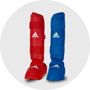 Ju-Sports Schienbein- Und Spannschoner Für Karate – Kunstleder, Schaumstoffpolster, Klettverschluss – Rot, Größen S-XL Für Wettkampf