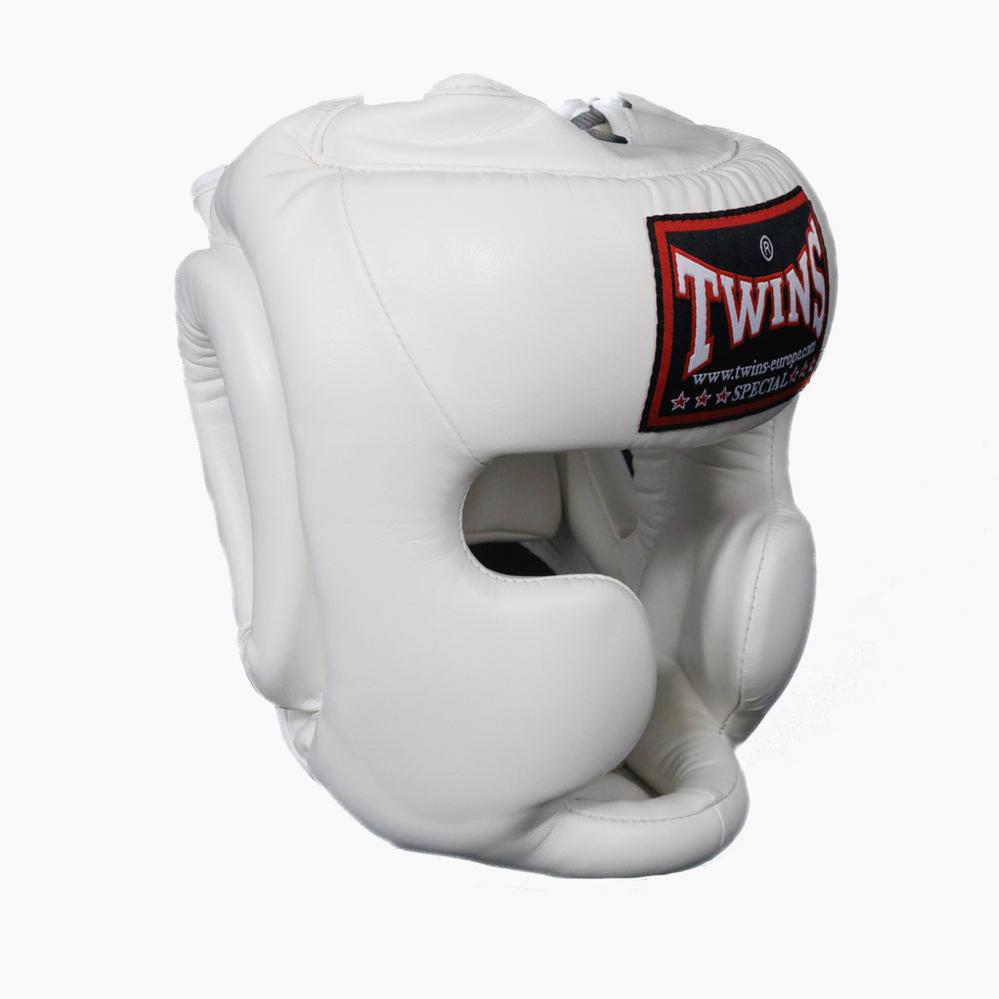 Twins Special HGL-3 Sparring Kopfschutz – Aus Thailändischem Leder, Hochdichte Polsterung, Größe L, Rot