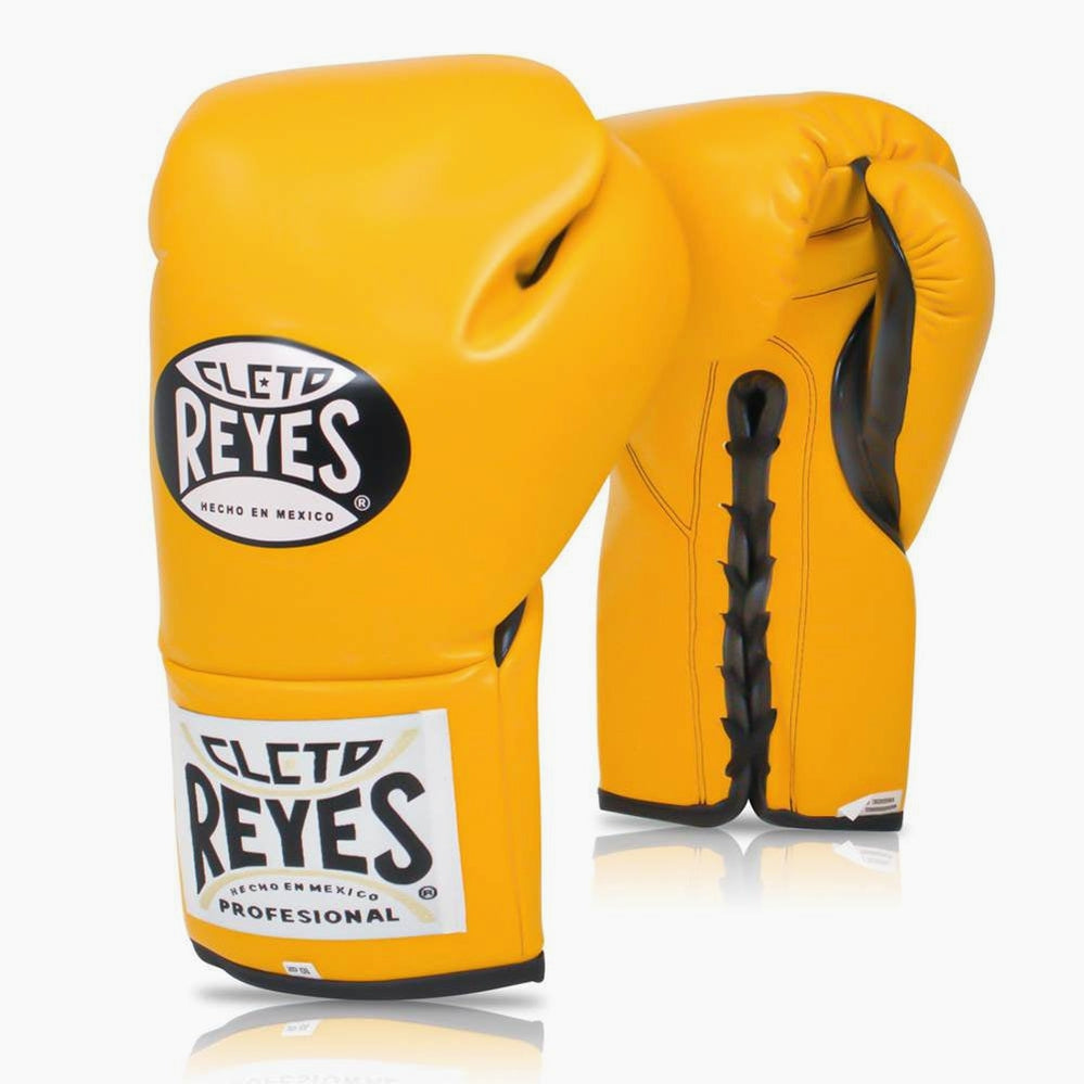Boxhandschuhe Cleto Reyes Professional CB2 Gelb mit Schnürsenkeln -  CombatArena.de – Combat Arena