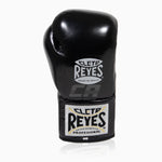 Boxhandschuhe Cleto Reyes Professionelle CB2 Schwarz-Silber mit Schnürsenkeln