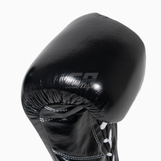 Boxhandschuhe Cleto Reyes Professionelle CB2 Schwarz-Silber mit Schnürsenkeln