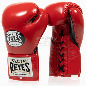 Boxhandschuhe Cleto Reyes Professionelle CB2 Rot-Schwarz mit Schnürsenkeln