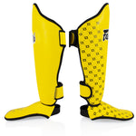 Schienbeinschoner Fairtex Wettbewerb SP5 mit gelben Fußschutz
