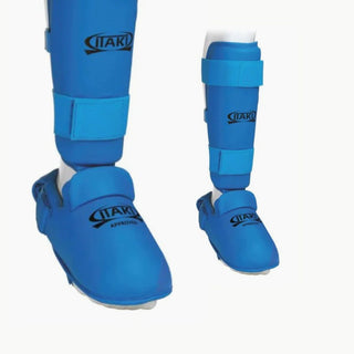Schienbeinschoner Karate Itaki mit Fußschutz Art.413A