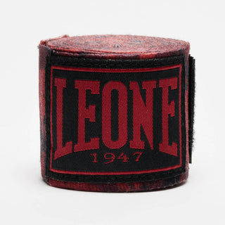 Bendaggi fasce mani 3,5 mt Leone AB705 Rosso-nero Camo-Combat Arena