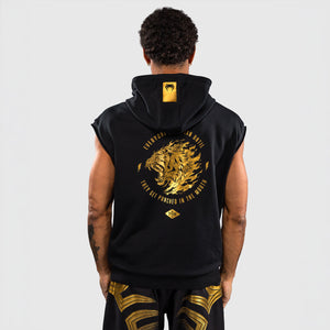 Ärmelloses Sweatshirt Venum x Mike Tyson Tiger mit Kapuze Schwarz-Gold-Combat Arena
