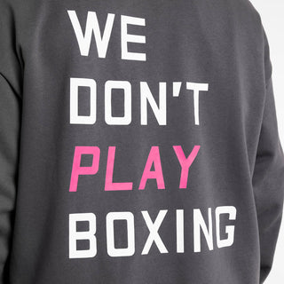 Sweatshirt Boxraw We Don't Play Boxing oversize mit Kapuze Grau-Rosa 
