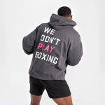 Sweatshirt Boxraw We Don't Play Boxing oversize mit Kapuze Grau-Rosa 