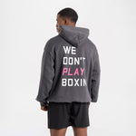 Sweatshirt Boxraw We Don't Play Boxing oversize mit Kapuze Grau-Rosa 