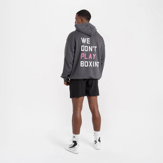 Sweatshirt Boxraw We Don't Play Boxing oversize mit Kapuze Grau-Rosa 