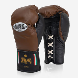 Boxhandschuhe Di Nardo mit Schnürsenkel 12 Oz Braun-schwarz-Combat Arena
