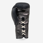 Boxhandschuhe Di Nardo mit Schnürsenkel 12 Oz Schwarz-dunkelsilber-Combat Arena