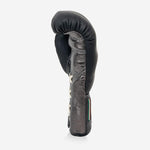 Boxhandschuhe Di Nardo mit Schnürsenkel 12 Oz Schwarz-dunkelsilber-Combat Arena