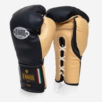 Boxhandschuhe Di Nardo mit Schnürsenkel 12 Oz Schwarz-Sand-Combat Arena