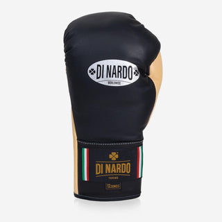 Boxhandschuhe Di Nardo mit Schnürsenkel 12 Oz Schwarz-Sand-Combat Arena