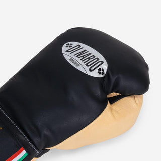 Boxhandschuhe Di Nardo mit Schnürsenkel 12 Oz Schwarz-Sand-Combat Arena