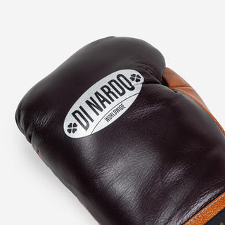 Boxhandschuhe Di Nardo mit Schnürsenkel 14 Oz Burgunder-Cognac-Combat Arena
