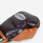 Boxhandschuhe Di Nardo mit Schnürsenkel 16 Oz Burgund-Cognac-Combat Arena