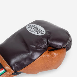 Boxhandschuhe Di Nardo mit Schnürsenkel 16 Oz Burgund-Cognac-Combat Arena