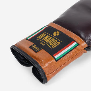 Boxhandschuhe Di Nardo mit Schnürsenkel 16 Oz Burgund-Cognac-Combat Arena
