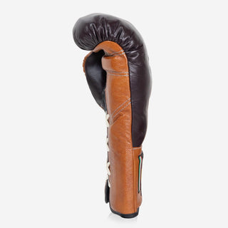 Boxhandschuhe Di Nardo mit Schnürsenkel 16 Oz Burgund-Cognac-Combat Arena