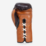 Boxhandschuhe Di Nardo mit Schnürsenkel 16 Oz Burgund-Cognac-Combat Arena