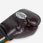 Boxhandschuhe Di Nardo mit Schnürsenkel 16 Oz Burgund-gelb-Combat Arena