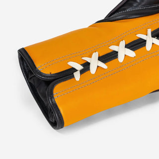 Boxhandschuhe Di Nardo mit Schnürsenkel 16 Oz Burgund-gelb-Combat Arena