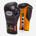 Boxhandschuhe Di Nardo mit Schnürsenkel 16 Oz Burgund-gelb-Combat Arena