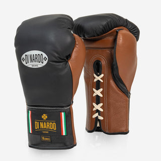 Boxhandschuhe Di Nardo mit Schnürsenkel 18 Oz Schwarz-braun-Combat Arena