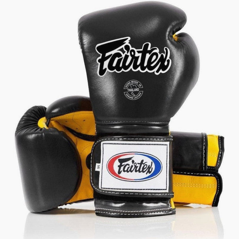 Boxhandschuhe Fairtex Mexican Stil BGV9 Schwarz-Gelb 