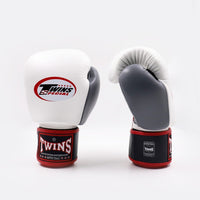 Muay Thai Handschuhe Twins Special BGVL3 Schwarz-Weiß-Grau-Combat Arena