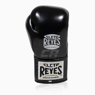 Boxhandschuhe Cleto Reyes Professional CB2 Schwarz-Silber mit Schnürsenkeln
