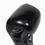 Boxhandschuhe Cleto Reyes Professional CB2 Schwarz-Silber mit Schnürsenkeln