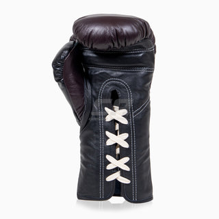 Boxhandschuhe Di Nardo mit Schnürsenkeln Burgund-Schwarz 14 oz 