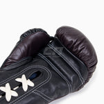 Boxhandschuhe Di Nardo mit Schnürsenkeln Burgund-Schwarz 14 oz 
