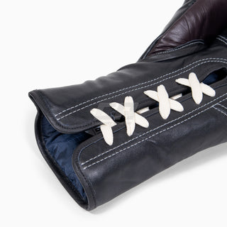 Boxhandschuhe Di Nardo mit Schnürsenkeln Burgund-Schwarz 14 oz 