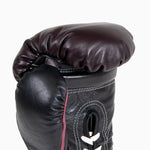 Boxhandschuhe Di Nardo mit Schnürsenkeln Burgunder Schwarz 