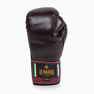 Boxhandschuhe Di Nardo mit Schnürsenkeln Burgunder Schwarz 