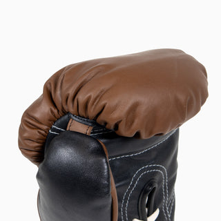 Boxhandschuhe Di Nardo mit Schnürsenkeln Braun Schwarz 10 Oz 
