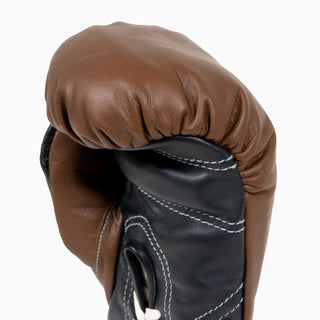 Boxhandschuhe Di Nardo mit Schnürsenkeln Braun Schwarz 10 Oz 
