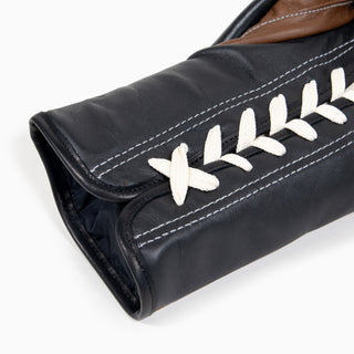Boxhandschuhe Di Nardo mit Schnürsenkeln Braun Schwarz 10 Oz 