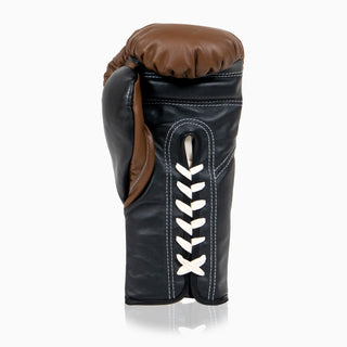 Boxhandschuhe Di Nardo mit Schnürsenkeln Braun Schwarz 10 Oz 