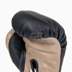 Boxhandschuhe Di Nardo mit Schnürsenkeln Schwarz-Beige 12 oz 