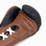 Boxhandschuhe Di Nardo mit Schnürsenkeln Schwarz-Braun 16 oz 