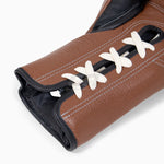 Boxhandschuhe Di Nardo mit Schnürsenkeln Schwarz-Braun 16 oz 