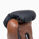 Boxhandschuhe Di Nardo mit Schnürsenkeln Schwarz-Braun 16 oz 