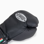Boxhandschuhe Di Nardo mit Klettverschluss 12 Oz Schwarz-dunkelsilber-Combat Arena