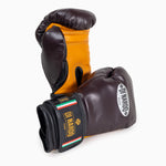 Boxhandschuhe Di Nardo mit Klettverschluss 16 Oz Burgund-gelb-Combat Arena
