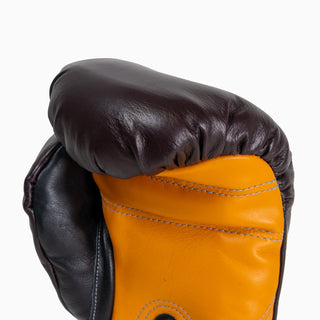 Boxhandschuhe Di Nardo mit Klettverschluss 16 Oz Burgund-gelb-Combat Arena
